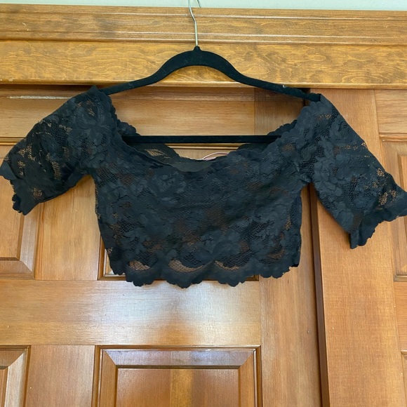 Victoria's Secret Other - Victoria Secret Black Lace Intimate Crop Top